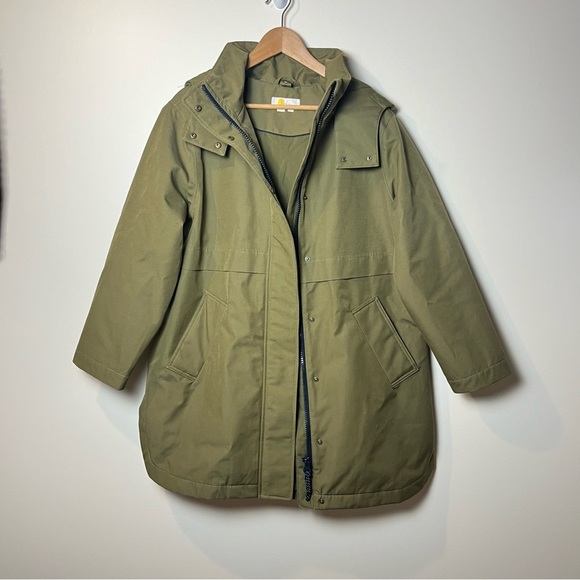 Boden Waterproof Borg Lined Parka in Basil Green ***NO LINING*** | size 10P - Picture 6 of 12